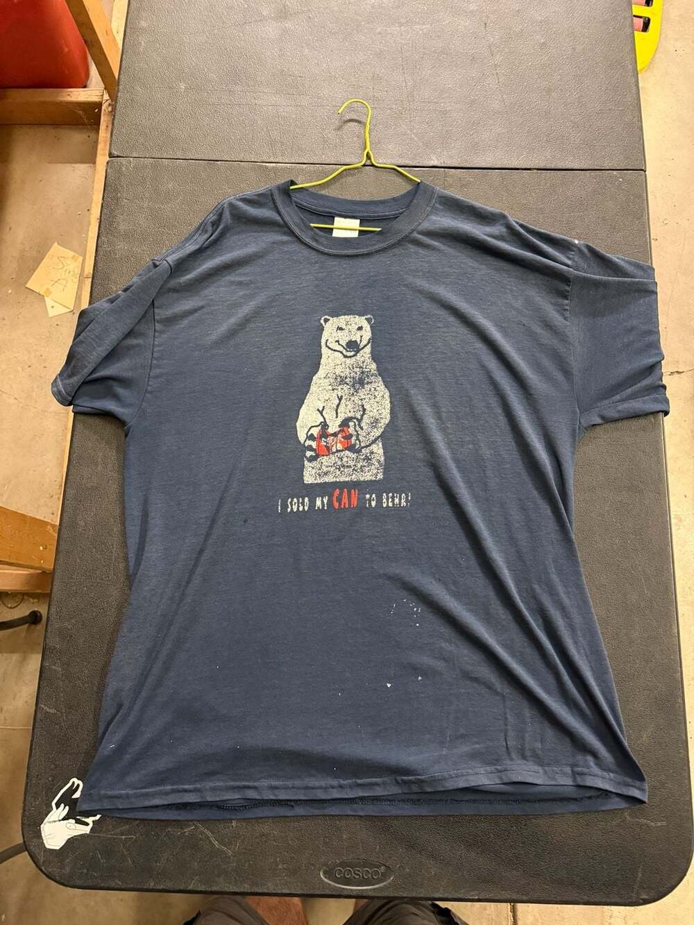 Coca-Cola Polar Bear I Sold My Can To Behr T-Shirt Size XL Blue Vintage